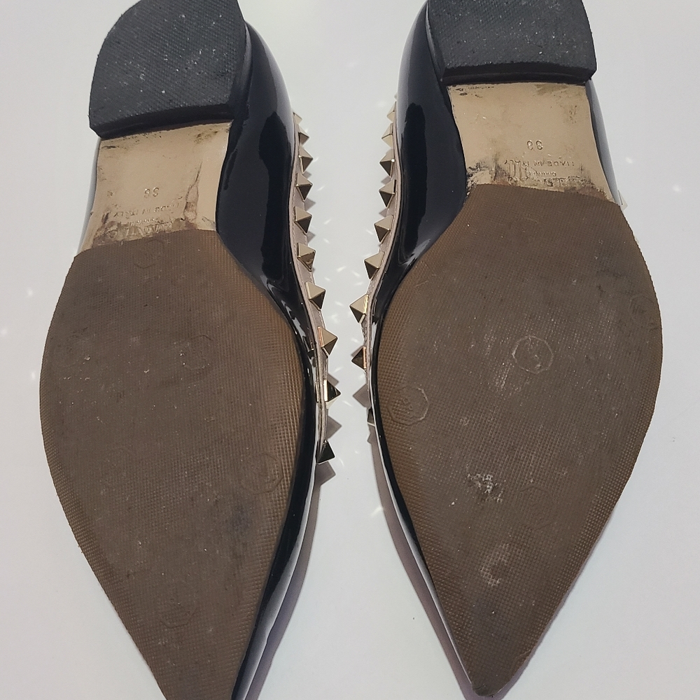 Valentino Rockstud Pointed Toe Ballerina Flat - Picture 6 of 9